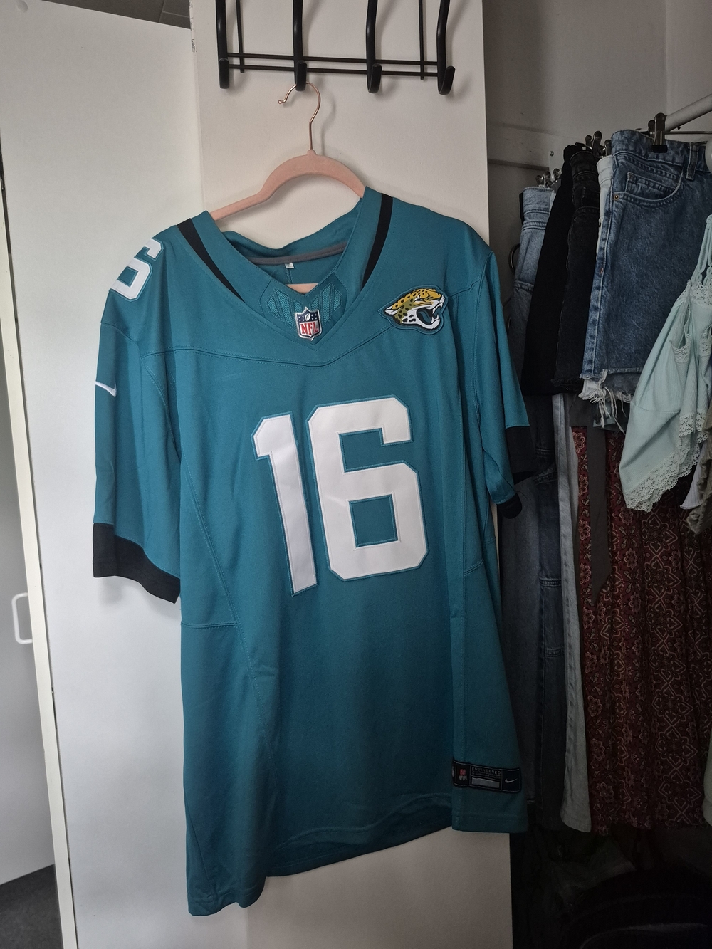 NFL Jacksonville Jaguars Teal and Black #16 Football Jersey